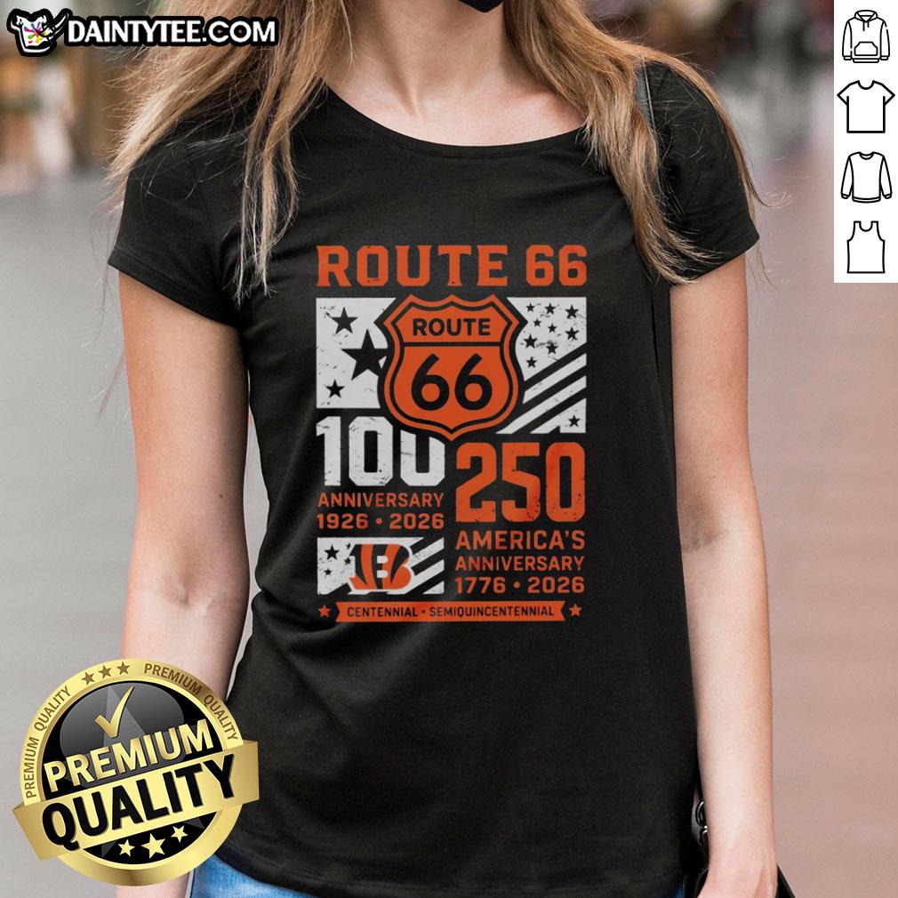 nice-cincinnati-bengals-route-66-centennial-100th-anniversary-1926-2026-250th-america-anniversary-ladies-tee Nice Cincinnati Bengals Route 66 Centennial Ladies Tee for the 100th Anniversary (1926-2026) and 250th America Anniversary.