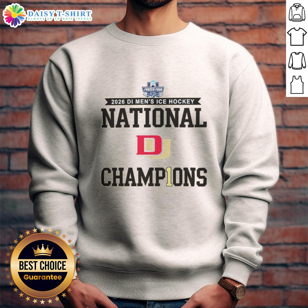 Nice Denver Pioneers 2026 Di Men'S Ice Hockey Frozen Four Champions Sweatshirt Nice Denver Pioneers 2026 Men's Ice Hockey Frozen Four Champions Sweatshirt in vibrant colors, showcasing team pride.