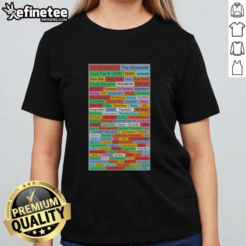 nice-earl-sweatshirt-the-alchemist-and-zack-fox-and-uway-name-list-ladies-tee Nice Earl sweatshirt featuring The Alchemist, Zack Fox, and Uway name list on a stylish ladies tee.