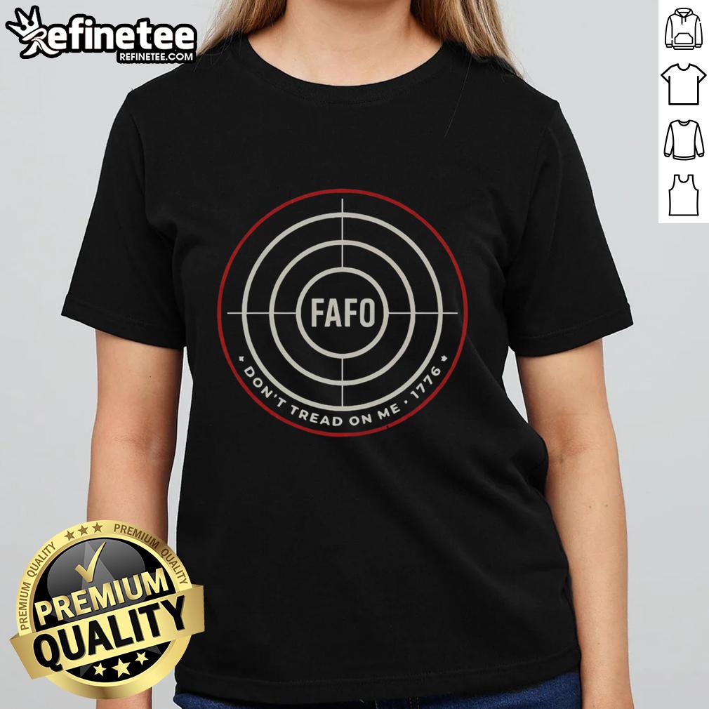 nice-fafo-target-dont-tread-on-me-1776-ladies-tee Nice Fafo Target Don't Tread On Me 1776 Ladies Tee featuring a bold graphic design on a stylish women's shirt.