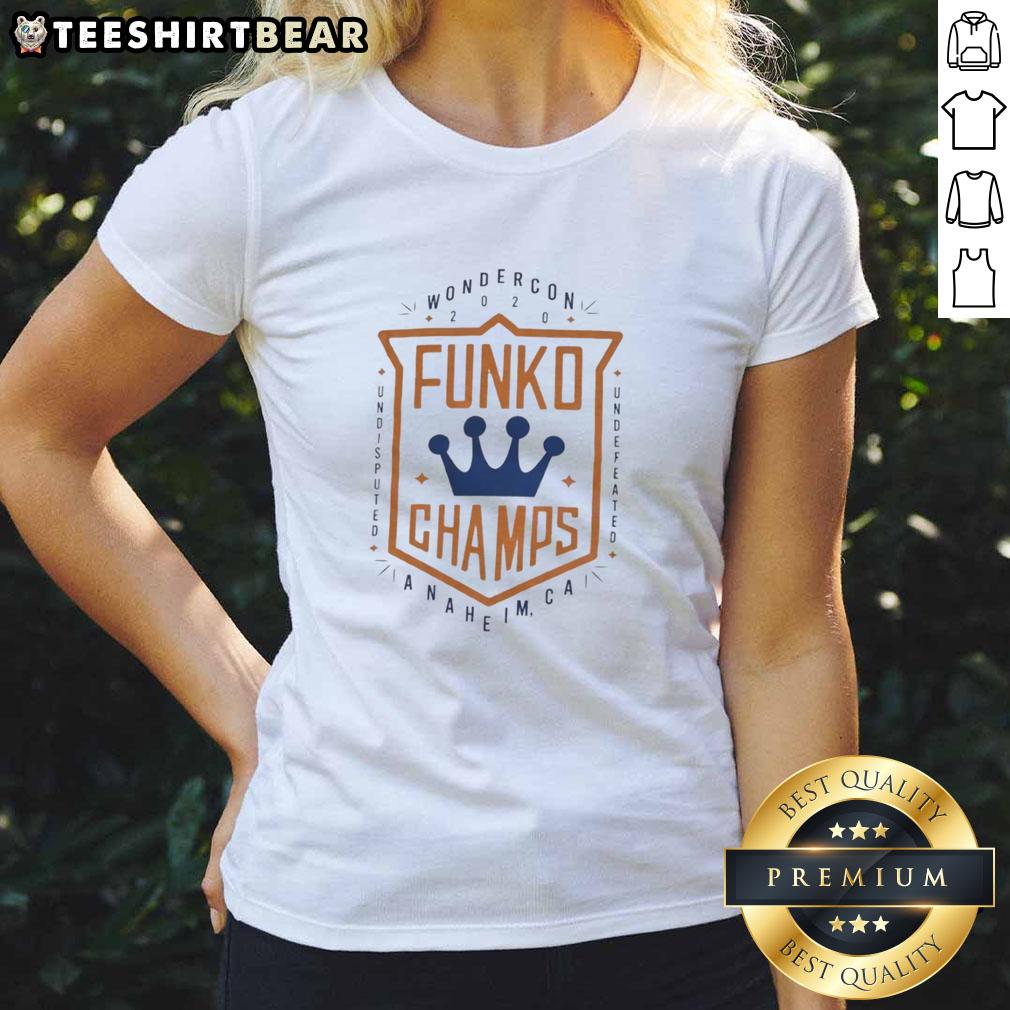 nice-funko-champs-wondercon-anaheim-undefeated-ladies-tee Undefeated Ladies Tee featuring Nice Funko Champs design from WonderCon Anaheim, perfect for Funko collectors and fans.