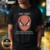 Funny 'Nice Gay Test' Spider-Man humor t-shirt design featuring playful text and vibrant colors for LGBTQ+ pride.