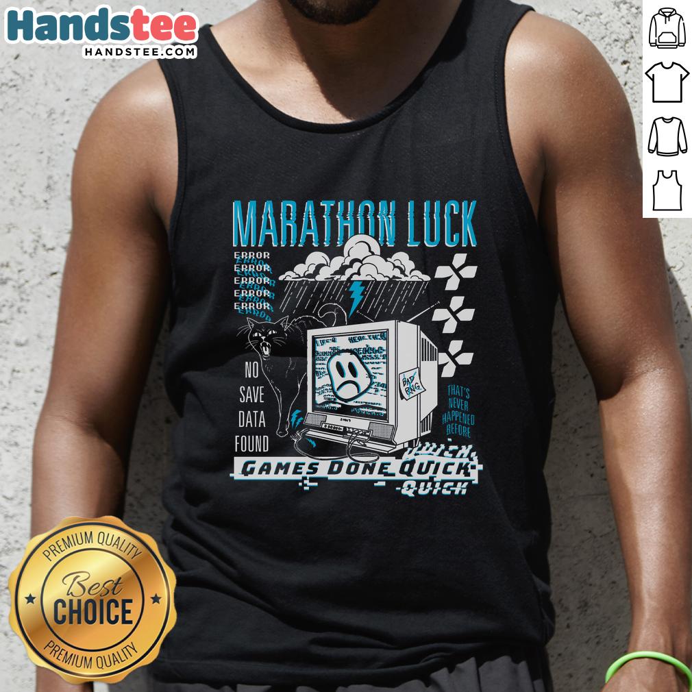 nice-gdq-marathon-luck-game-done-quick-no-save-data-found-tank-top Nice GDQ Marathon Luck Game Done Quick No Save Data Found tank top design featuring vibrant graphics and gaming motifs.