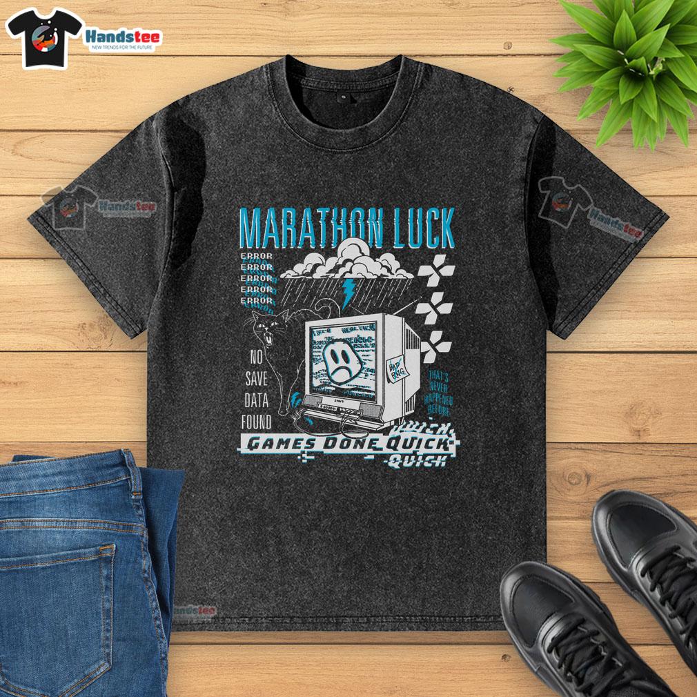nice-gdq-marathon-luck-game-done-quick-no-save-data-found-washed-t-shirt Nice GDQ Marathon Luck Game Done Quick No Save Data Found washed t-shirt featuring vibrant graphics and comfortable fit.
