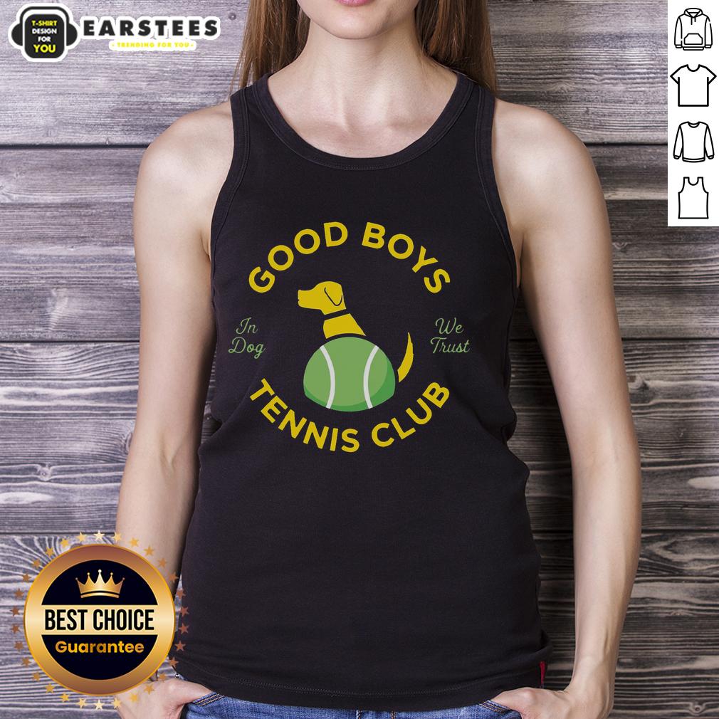 nice-good-boys-tennis-club-in-dog-we-trust-tank-top Nice Good Boys Tennis Club 'In Dog We Trust' tank top featuring a playful dog graphic for tennis enthusiasts.