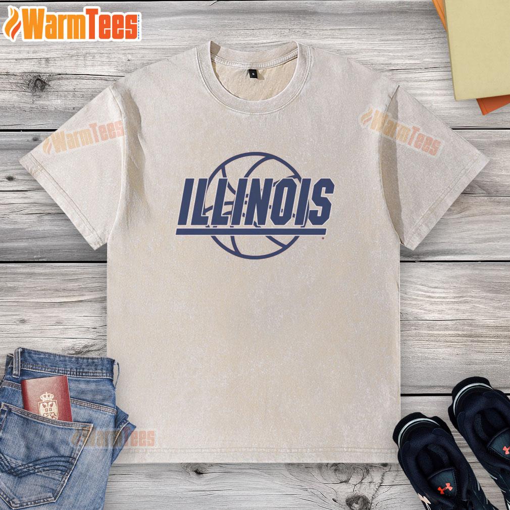 nice-illinois-basketball-retro-logo-washed-t-shirt Retro logo washed t-shirt featuring Nice Illinois Basketball design, perfect for fans and casual wear.