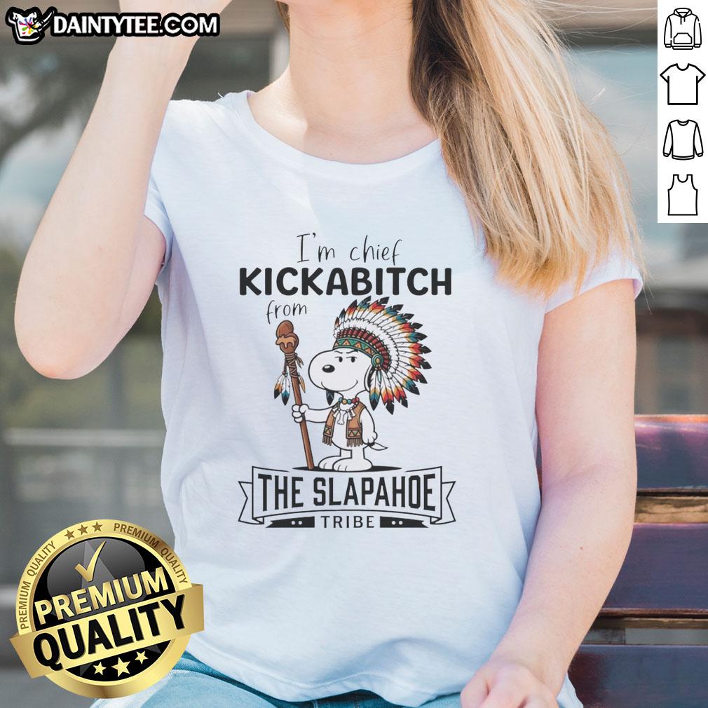 nice-im-chief-kickabitch-snoopy-from-the-slapahoe-ladies-tee Alt Text: Nice Im Chief Kickabitch Snoopy design on a Slapahoe Ladies Tee, featuring a playful graphic and vibrant colors.