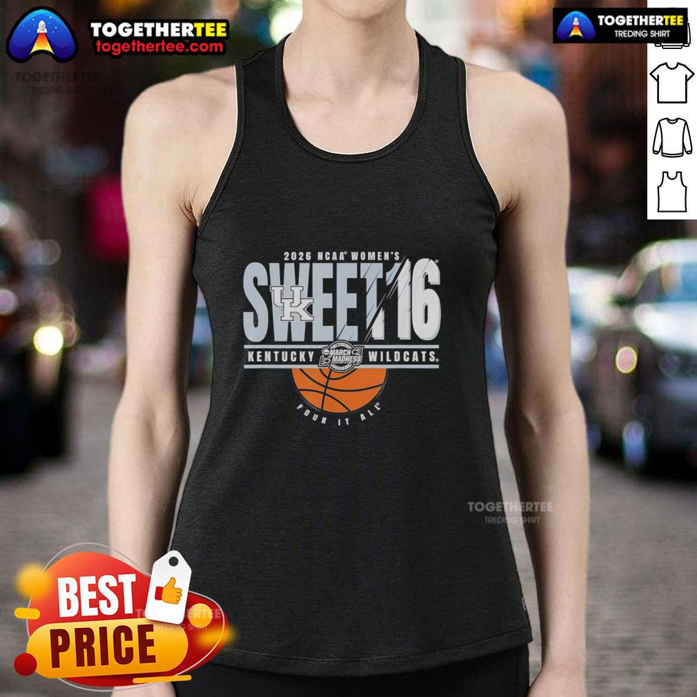 Nice Kentucky Wildcats Ncaa Women'S March Madness Sweet 16 2026 Tank Top Nice Kentucky Wildcats NCAA Women's March Madness Sweet 16 2026 tank top featuring team colors and logo.
