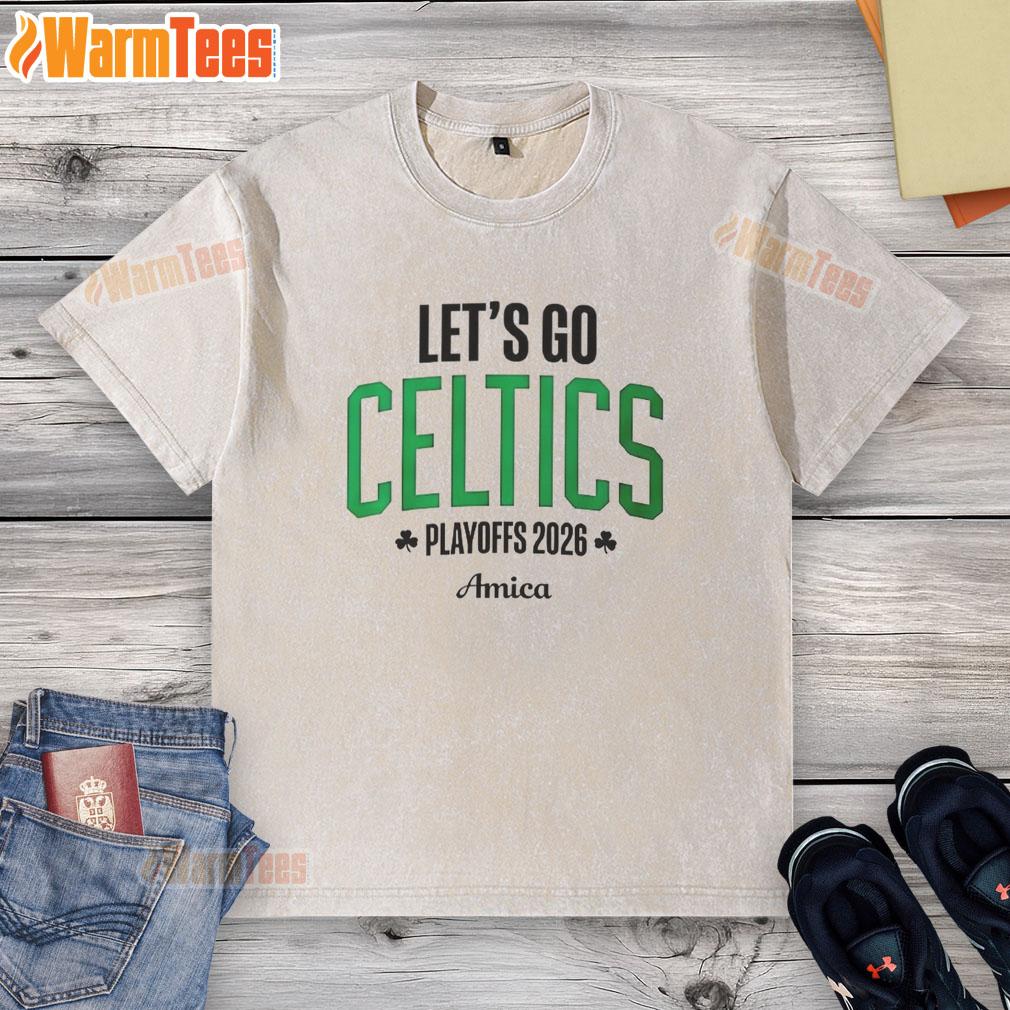 nice-lets-go-boston-celtics-playoffs-2026-amica-washed-t-shirt Boston Celtics Playoffs 2026 Amica Washed T-Shirt featuring a stylish design for fans celebrating their team.