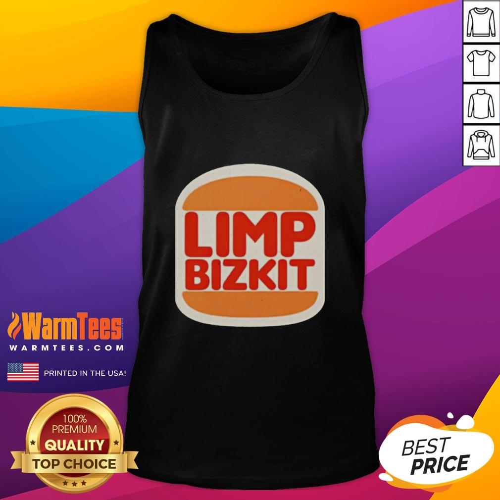 nice-limp-bizkit-burger-king-parody-logo-tank-top Alt Text: Nice Limp Bizkit Burger King parody logo tank top featuring a humorous design for music fans and fashion lovers.