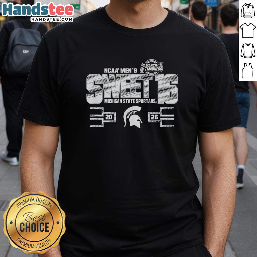 nice-michigan-state-spartans-ncaa-mens-sweet-16-2026-mens-march-madness-t-shirt Men's March Madness T-Shirt featuring Michigan State Spartans design for NCAA Sweet 16 2026 tournament.