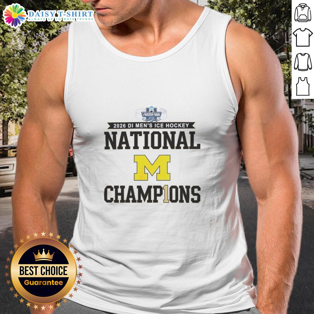 Nice Michigan Wolverines 2026 Di Men's Ice Hockey Frozen Four Champions Tank Top Michigan Wolverines 2026 Men's Ice Hockey Frozen Four Champions tank top featuring team colors and logo.