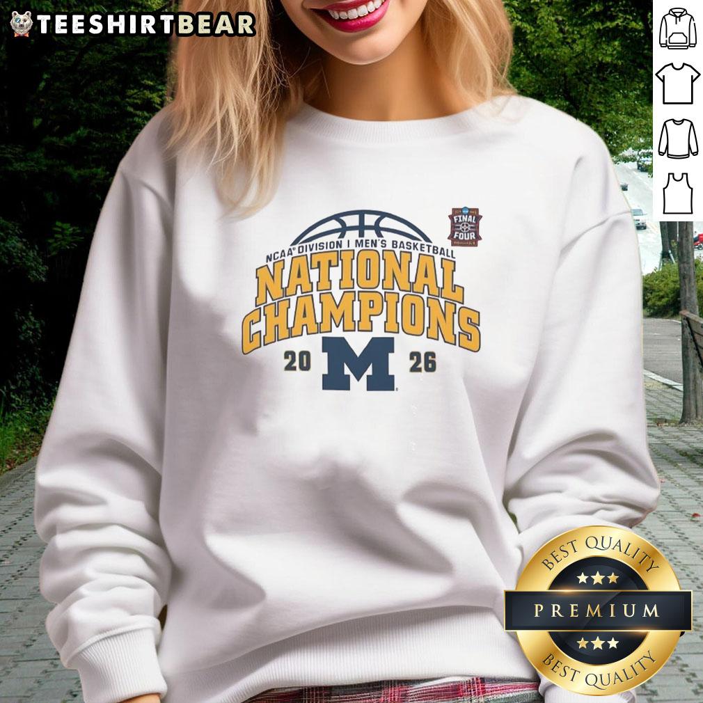nice-michigan-wolverines-2026-ncaa-division-i-mens-basketball-national-champions-sweatshirt Nice Michigan Wolverines 2026 NCAA Division I Men's Basketball National Champions Sweatshirt in navy blue.