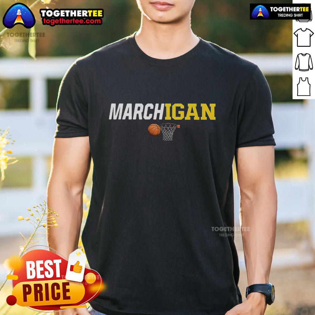 Nice Michigan Wolverines Marchigan T Shirt Nice Michigan Wolverines T-Shirt featuring bold team colors and logo, perfect for fans and game day wear.