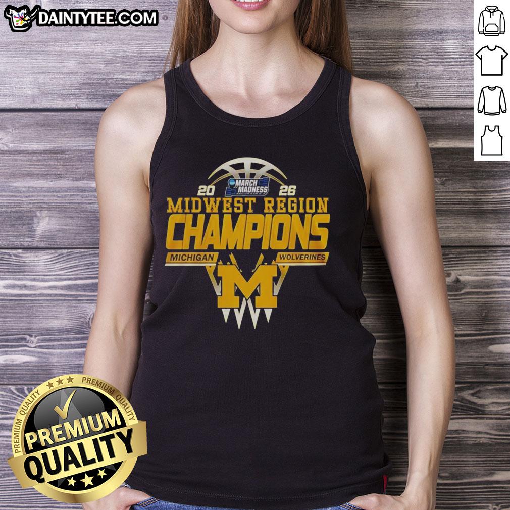 nice-michigan-wolverines-midwest-region-champions-2026-tank-top 2026 Nice Michigan Wolverines Midwest Region Champions tank top featuring team colors and logo design.