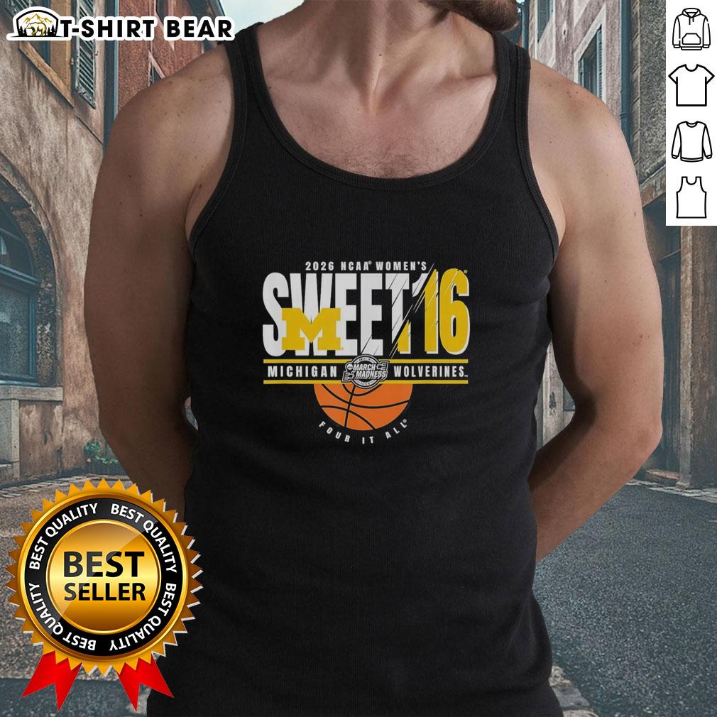 Nice Michigan Wolverines NCAA Women's Sweet 16 2026 Men's March Madness Four It All Tank Top Nice Michigan Wolverines NCAA Women's Sweet 16 2026 Men's March Madness tank top featuring vibrant team colors.