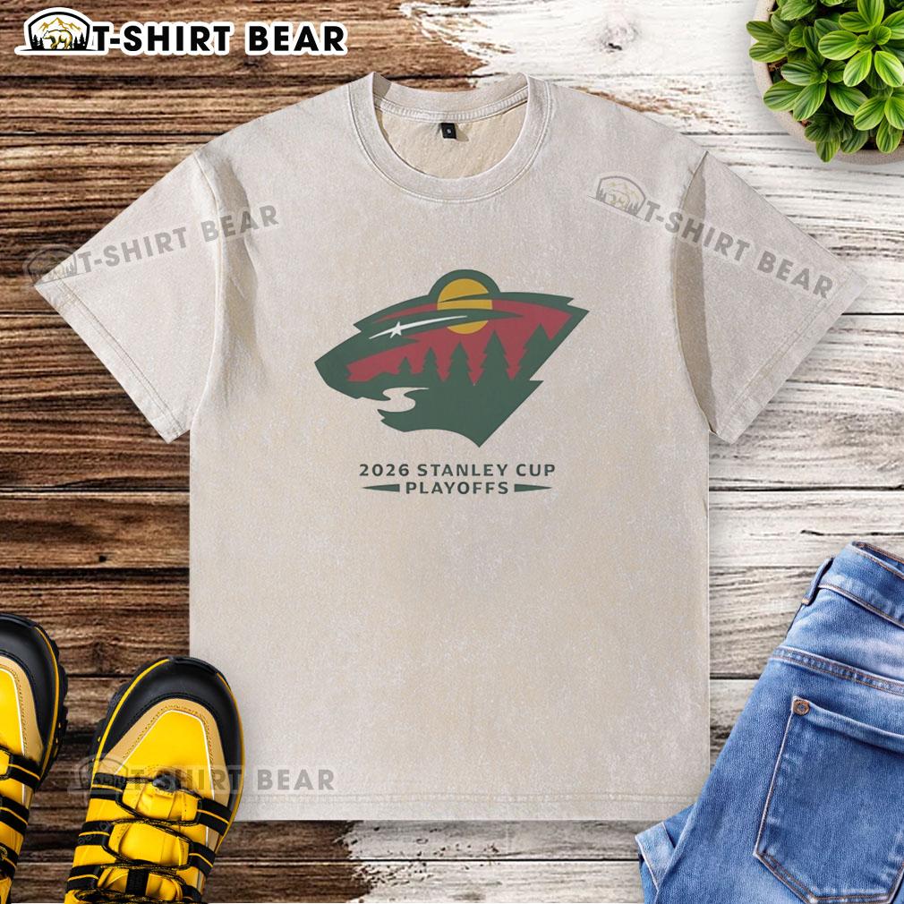 Nice Minnesota Wild Nhl 2026 Stanley Cup Playoffs Washed T Shirt Nice Minnesota Wild NHL 2026 Stanley Cup Playoffs washed t-shirt featuring team logo and vibrant design.