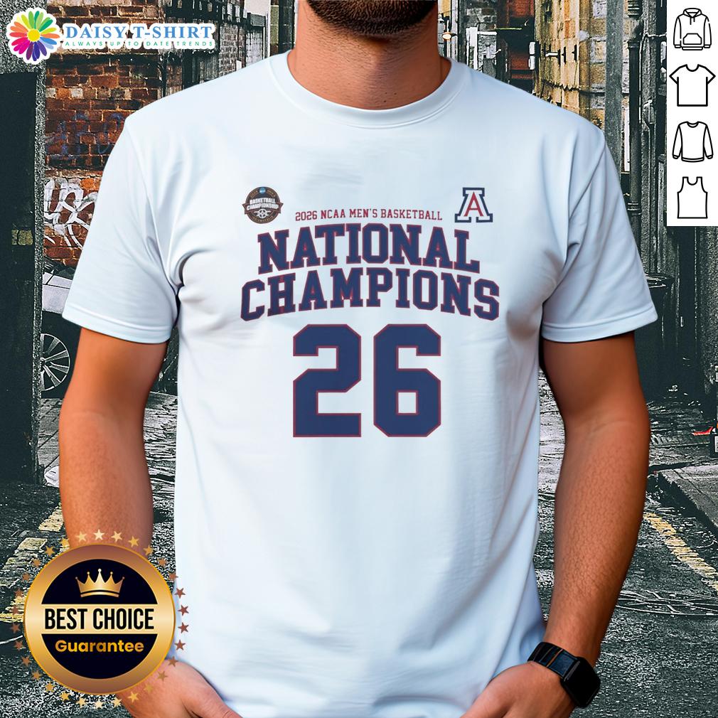 Nice Ncaa Division I Men'S Basketball Arizona 26 National Champions T Shirt Alt Text: Arizona NCAA Division I Men's Basketball 26 National Champions T-Shirt featuring team colors and logo design.