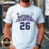 Alt Text: Arizona NCAA Division I Men's Basketball 26 National Champions T-Shirt featuring team colors and logo design.