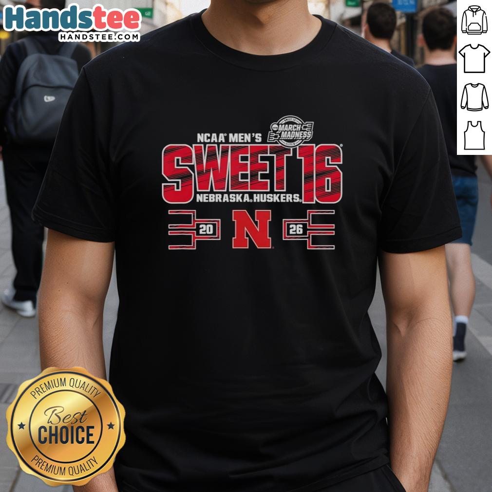 nice-nebraska-cornhuskers-sweet-16-2026-mens-march-madness-t-shirt Nice Nebraska Cornhuskers Sweet 16 2026 Men's March Madness T-Shirt featuring team colors and logo for basketball fans.