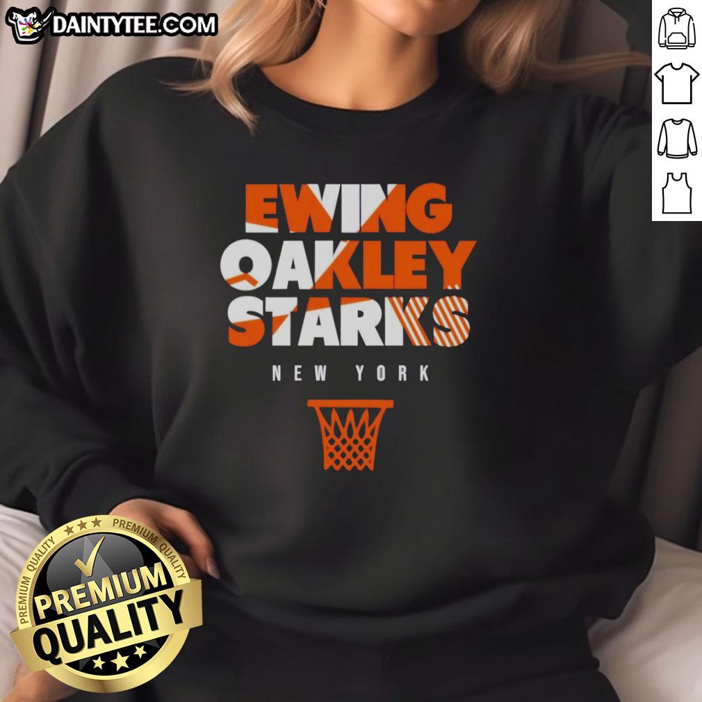 nice-new-york-knicks-ewing-oakley-starks-throwback-basketball-sweatshirt Vintage New York Knicks sweatshirt featuring Ewing, Oakley, and Starks for throwback basketball fans.