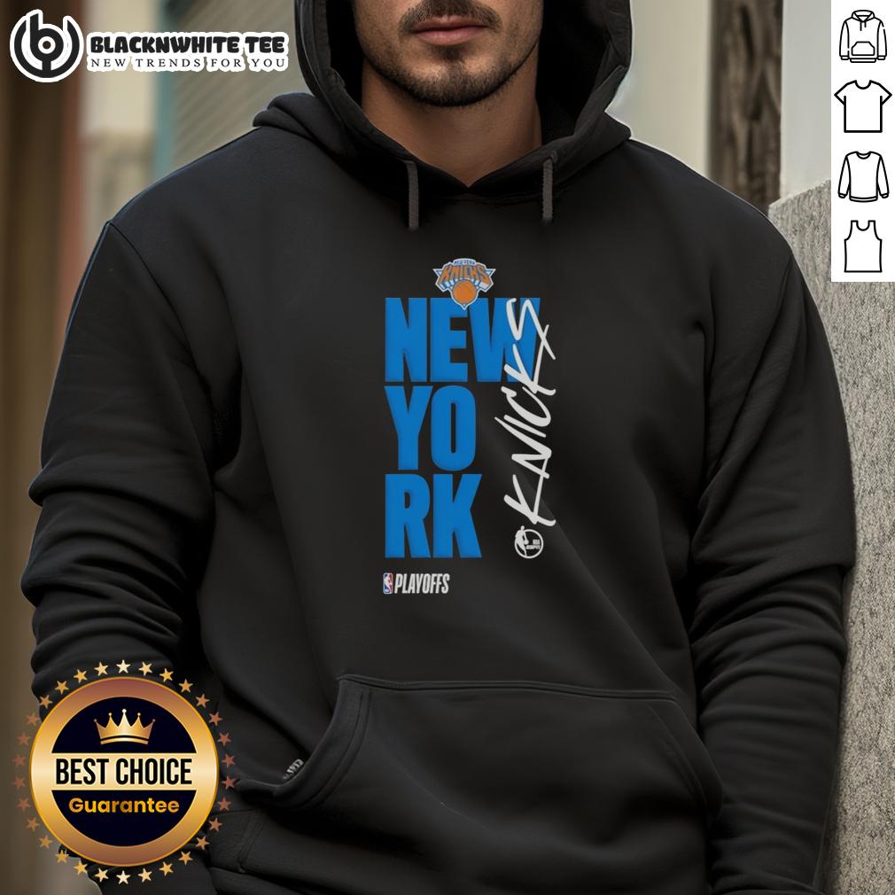 Nice New York Knicks Playoff Basketball Logo Hoodie Alt Text: Stylish New York Knicks playoff basketball logo hoodie featuring team colors and design, perfect for fans.