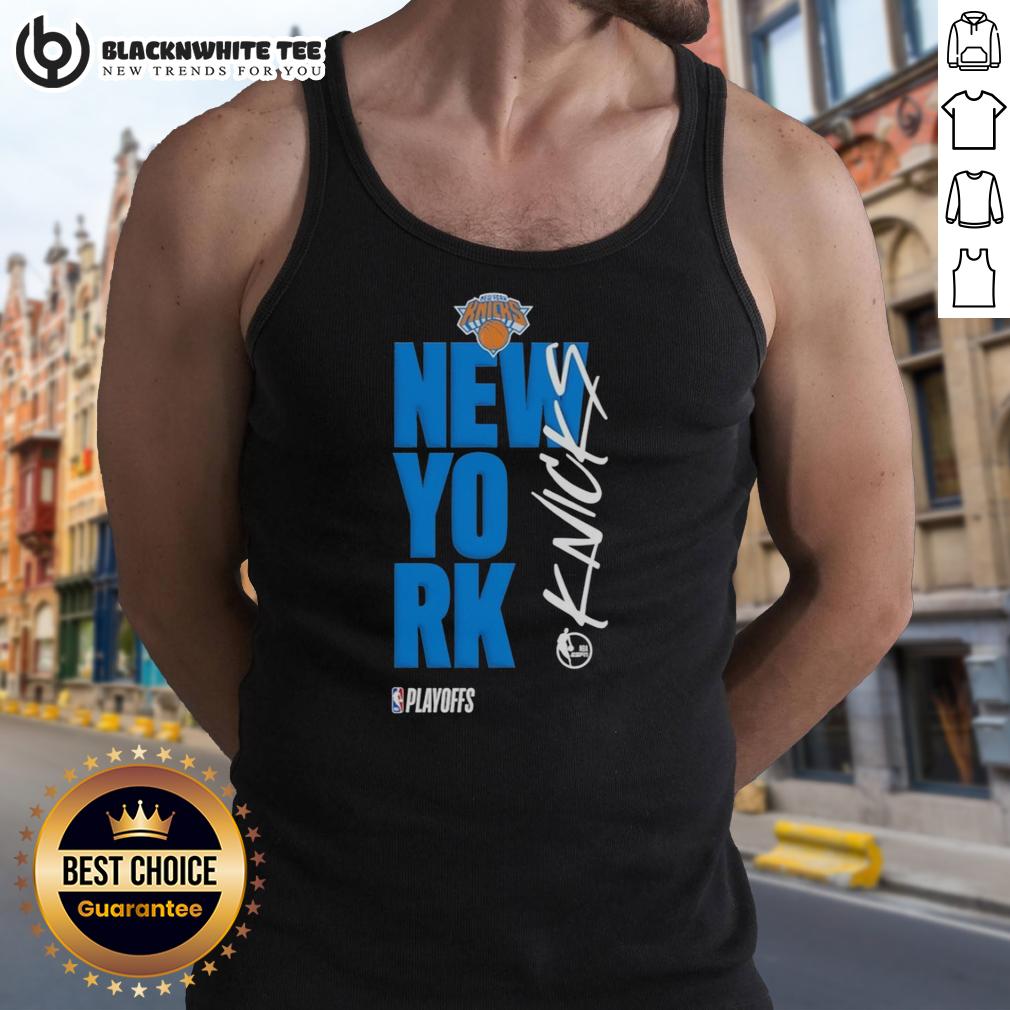 Nice New York Knicks Playoff Basketball Logo Tank Top Alt Text: Stylish tank top featuring the New York Knicks playoff basketball logo, perfect for fans and game day attire.