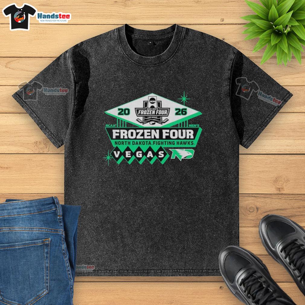 nice-north-dakota-fighting-hawks-frozen-four-2026-ncaa-mens-hockey-washed-t-shirt Nice North Dakota Fighting Hawks Frozen Four 2026 NCAA Men's Hockey washed t-shirt featuring team colors and logo.