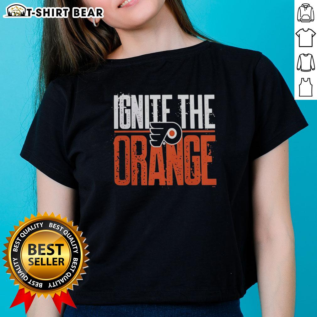 Nice Philadelphia Flyers Ignite The Orange 2026 Stanley Cup Playoffs Ladies Tee Nice Philadelphia Flyers Ignite The Orange 2026 Stanley Cup Playoffs ladies tee, featuring vibrant team colors and logo.