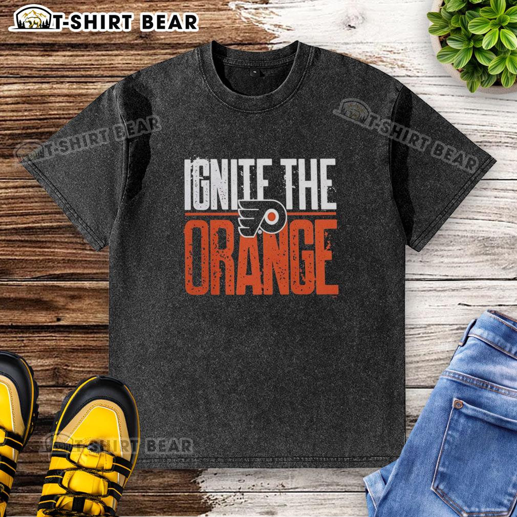 Nice Philadelphia Flyers Ignite The Orange 2026 Stanley Cup Playoffs Washed T-Shirt Philadelphia Flyers Ignite The Orange 2026 Stanley Cup Playoffs washed t-shirt showcasing team spirit and style.