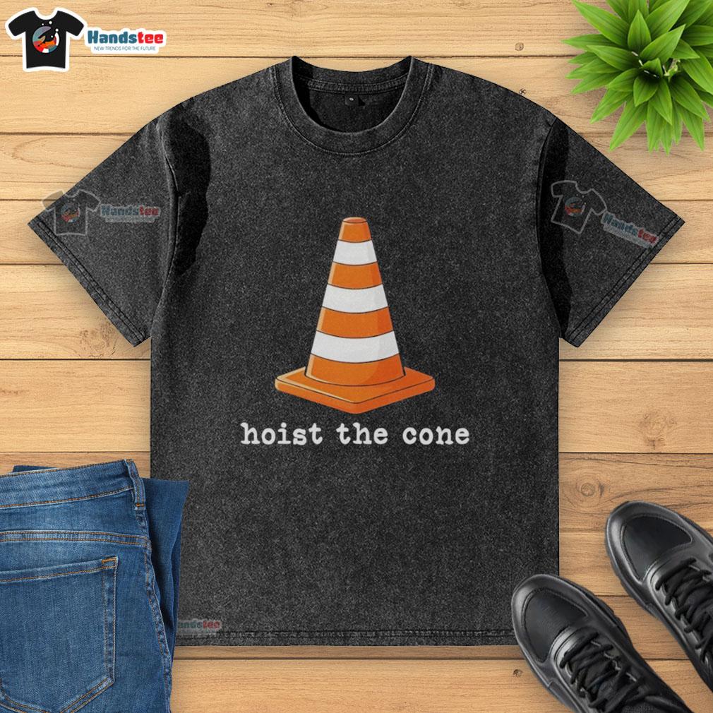 nice-pittsburgh-pirates-hoist-the-cone-traffic-cone-washed-t-shirt Nice Pittsburgh Pirates Hoist The Cone Traffic Cone Washed T-Shirt displayed on a hanger against a neutral background.