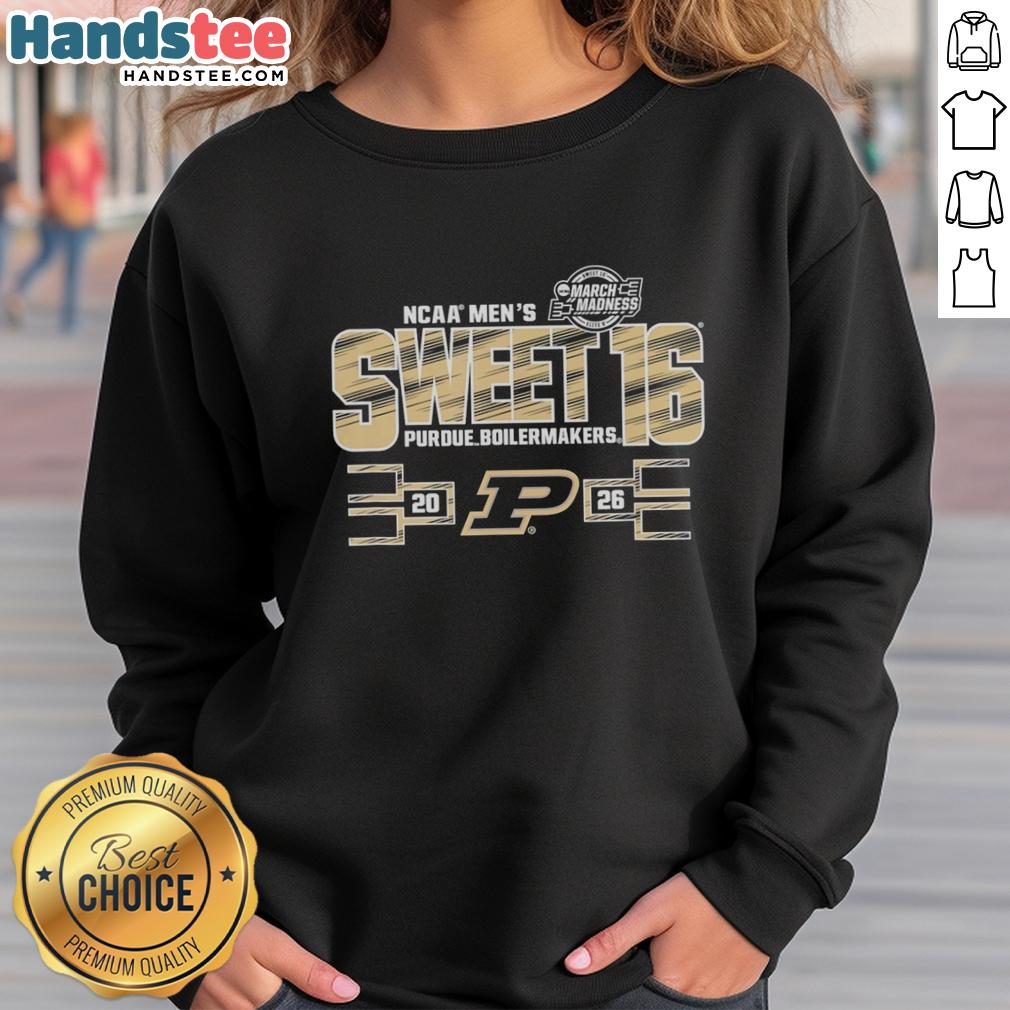 nice-purdue-boilermakers-sweet-16-2026-mens-march-madness-sweatshirt Alt Text: Men's March Madness sweatshirt featuring Nice Purdue Boilermakers design for Sweet 16, 2026 tournament.