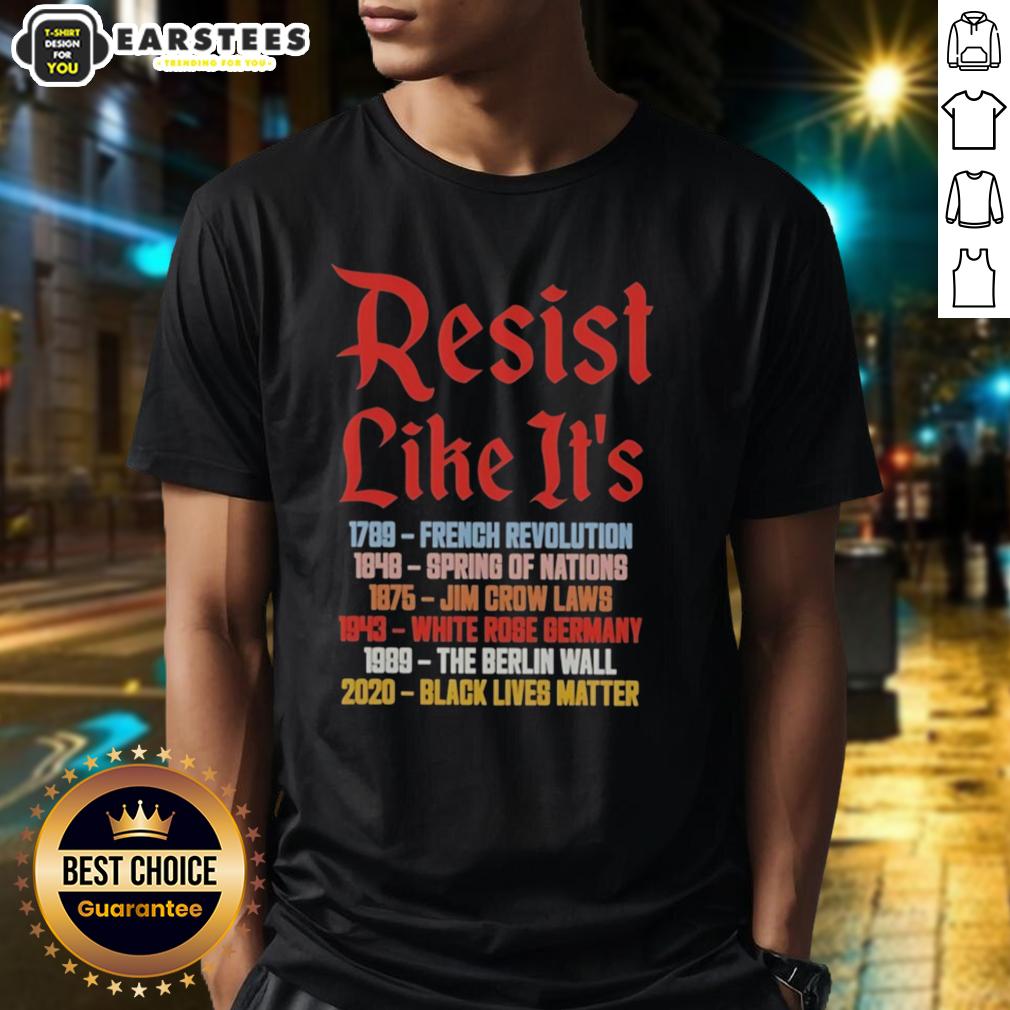 nice-resist-like-its-2789-1848-1875-1943-1989-2020-t-shirt-1 Alt Text: Nice Resist Like It's 2789 1848 1875 1943 1989 2020 T-Shirt showcasing a bold, colorful design for activists.