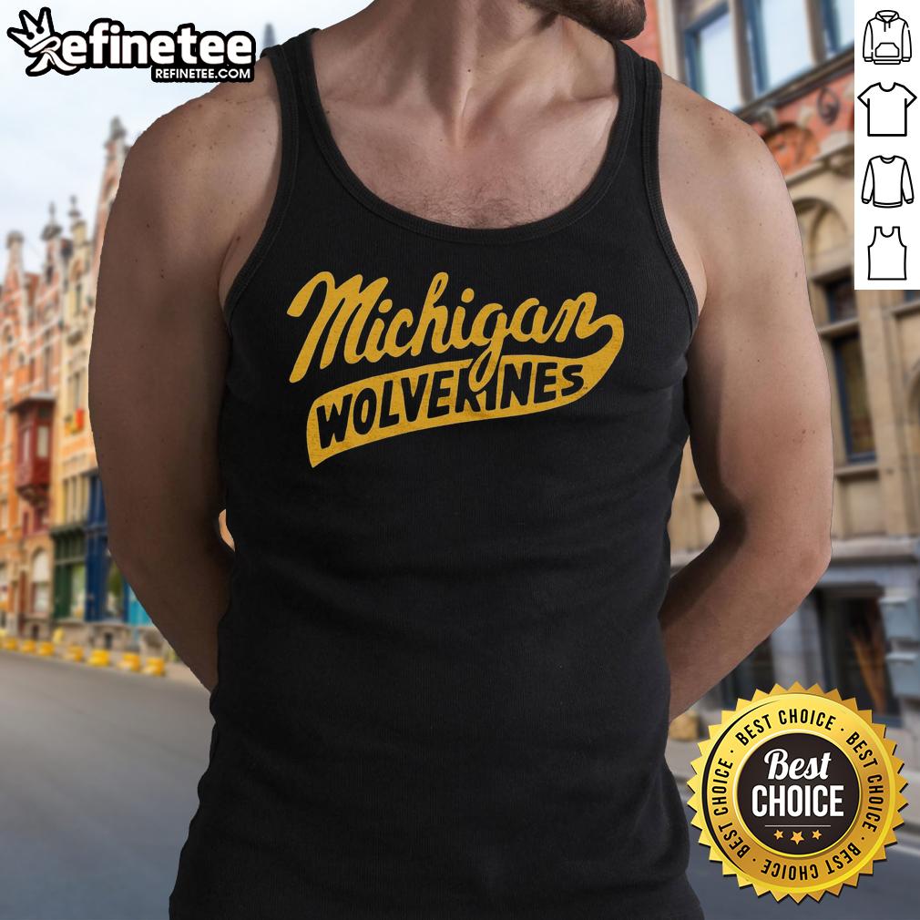 nice-script-michigan-wolverines-tank-top Stylish Nice Script Michigan Wolverines tank top for fans, featuring a bold logo and comfortable fit for game day.