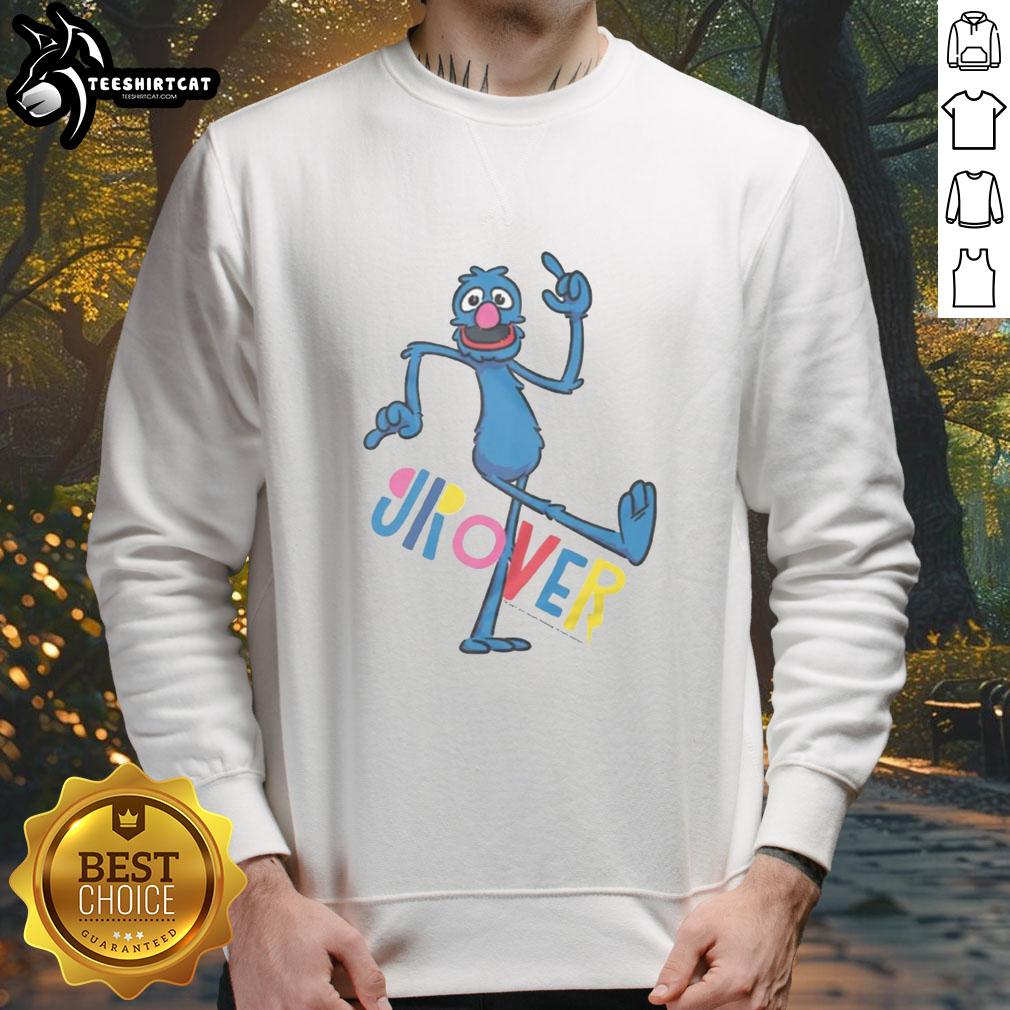 nice-sesame-street-grover-bauhaus-cartoon-text-sweatshirt Alt Text: Nice Sesame Street Grover Bauhaus cartoon text sweatshirt featuring vibrant colors and playful design.