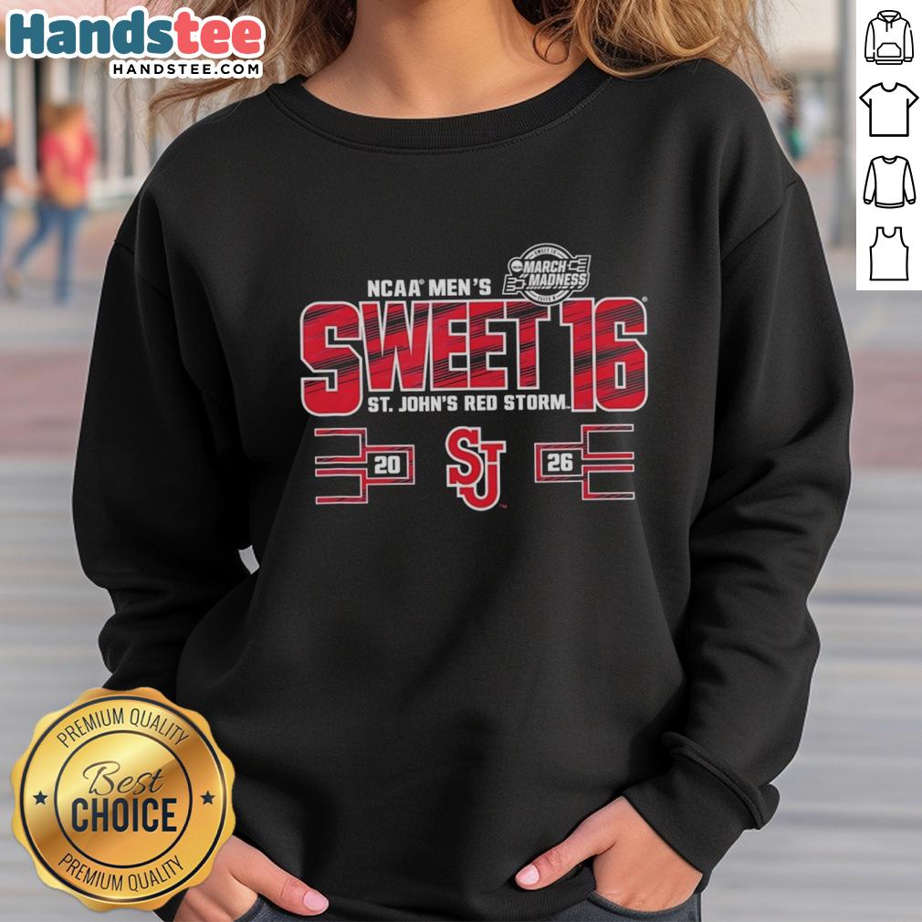 nice-st-johns-red-storm-ncaa-mens-sweet-16-2026-mens-march-madness-sweatshirt 2026 NCAA Men's Sweet 16 St. John's Red Storm sweatshirt for March Madness, featuring team colors and logo.