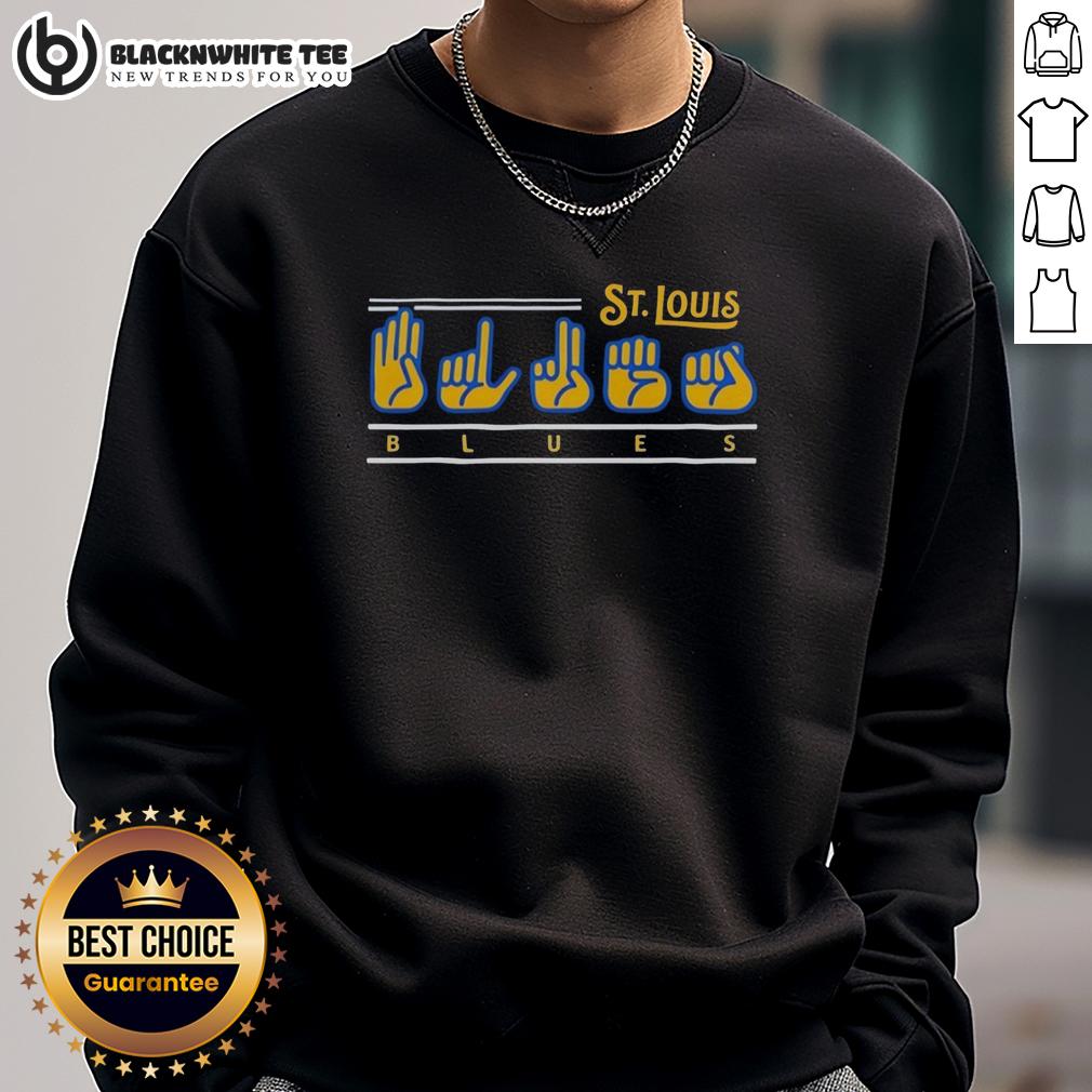 Nice St Louis Cardinals Blues Fingers Sweatshirt Alt Text: Cozy St. Louis Cardinals sweatshirt with blue accents, perfect for showing team spirit during chilly games.