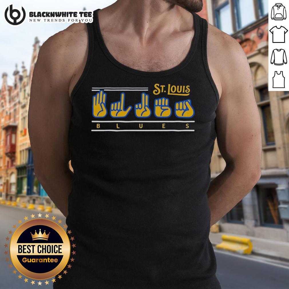 Nice St Louis Cardinals Blues Fingers Tank Top Stylish St. Louis Cardinals tank top featuring blues fingers design, perfect for baseball fans and summer wear.