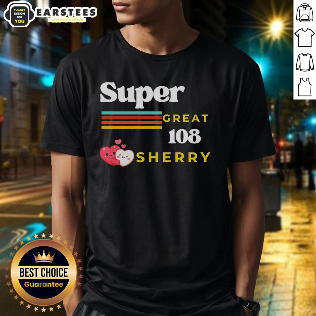 nice-super-great-108-sherry-retro-t-shirt Nice Super Great 108 Sherry Retro T-Shirt featuring a vintage design in vibrant colors, perfect for casual wear.