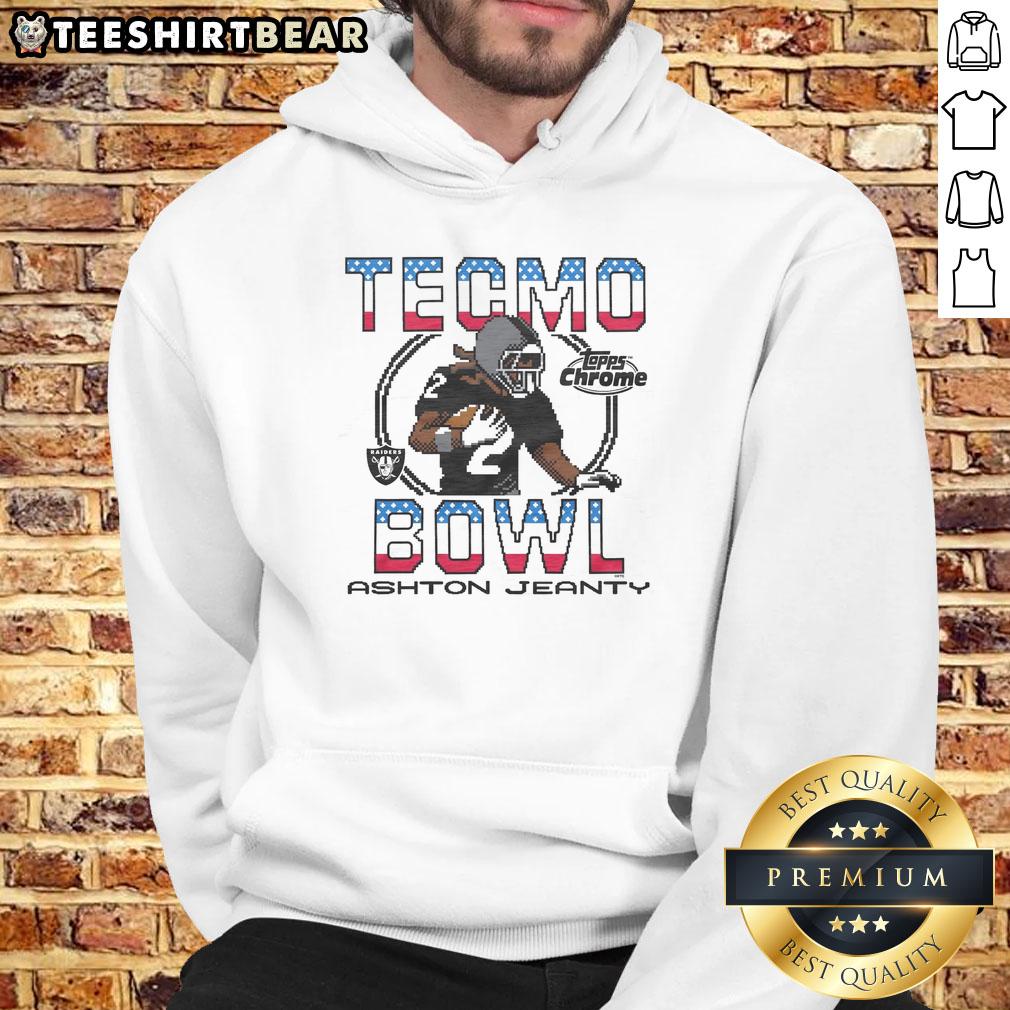 nice-tecmo-bowl-x-topps-chrome-raiders-ashton-jeanty-hoodie Alt Text: Nice Tecmo Bowl X Topps Chrome Raiders Ashton Jeanty hoodie featuring vibrant graphics and a stylish design.