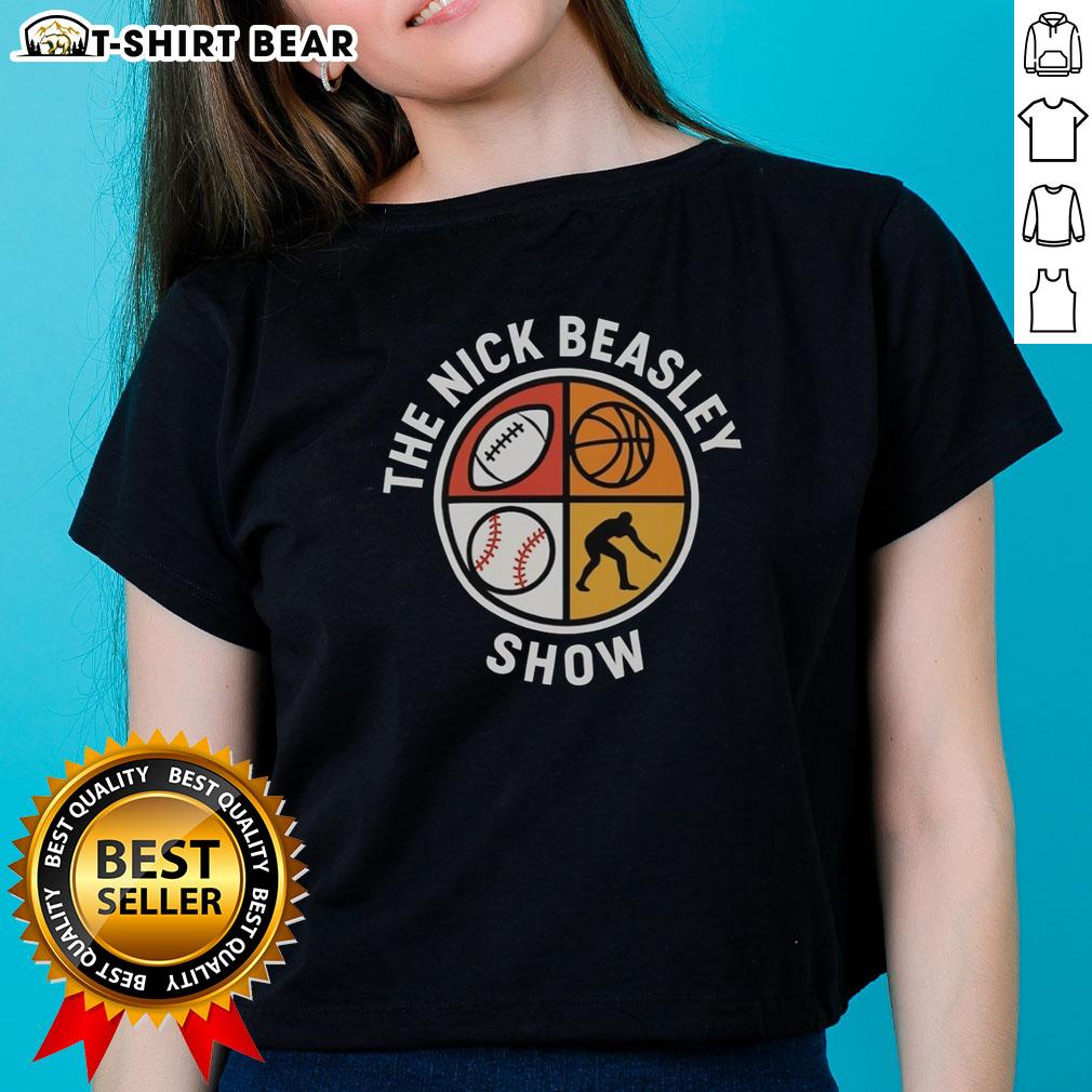 Nice The Nick Beasley Show Logo Ladies Tee Alt Text: Nice The Nick Beasley Show logo on a stylish ladies tee, perfect for fans of the show and trendy apparel.
