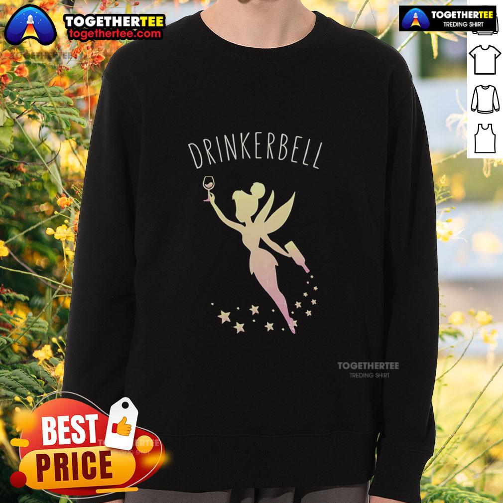 Nice Tinker Bell Holding Whisky Drinkerbell Beer Funny Sweatshirt Funny sweatshirt featuring Nice Tinker Bell holding whisky, perfect for Drinkers and fans of whimsical fashion.
