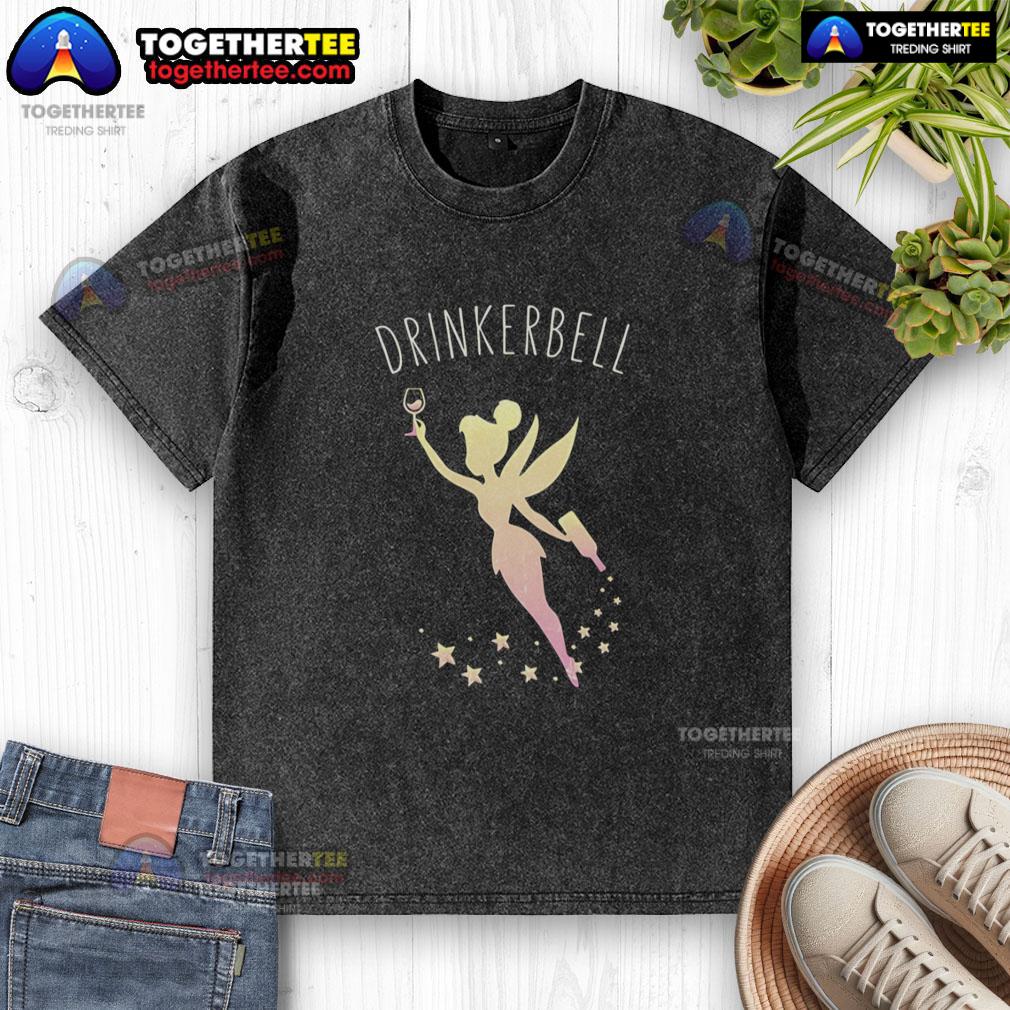 Nice Tinker Bell Holding Whisky Drinkerbell Beer Funny Washed T Shirt Funny washed t-shirt featuring Tinker Bell holding whisky with the phrase Drinkerbell. Perfect for whimsical drink lovers!