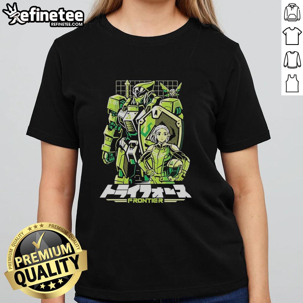 nice-triad-frontier-triad-frontier-the-legend-of-zelda-ocarina-of-time-mecha-style-ladies-tee Mecha-style ladies tee featuring Nice Triad Frontier design from The Legend of Zelda: Ocarina of Time.