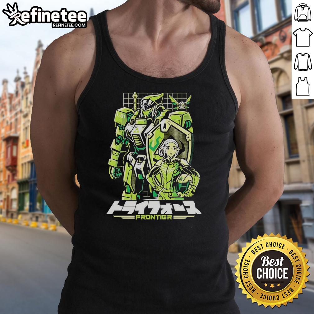 nice-triad-frontier-triad-frontier-the-legend-of-zelda-ocarina-of-time-mecha-style-tank-top Alt Text: Mecha-style tank top featuring Nice-Triad-Frontier design from The Legend of Zelda: Ocarina of Time.
