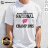 Alt Text: Wisconsin Badgers 2026 Men's Ice Hockey Frozen Four Champions T-Shirt, featuring team logo and celebratory design.