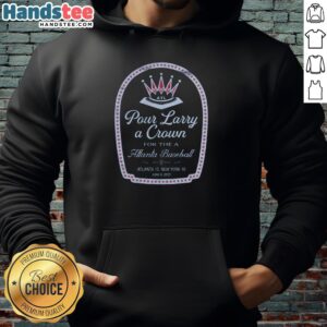 Man wearing a Nice Pour Larry A Crown Hoodie, showcasing stylish design and comfortable fit in casual setting.