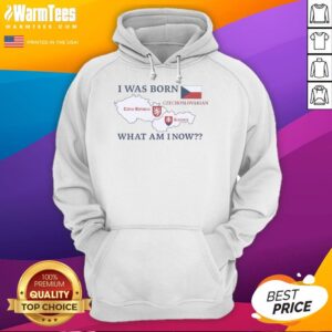 Czech Republic and Slovakia hoodie with 'I Was Born Czechoslovakian' design, perfect for proud heritage wear.