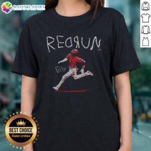 Alt Text: Hot Redrun Elly De La Cruz Ladies Tee featuring vibrant colors and stylish design, perfect for baseball fans.