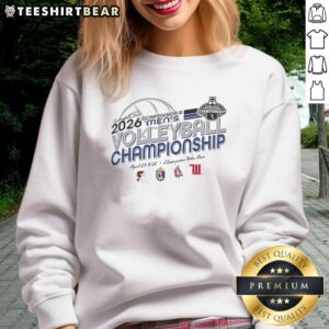 Alt Text: Awesome NCAA Division III Men's Volleyball Championship sweatshirt featuring team colors and logo design.